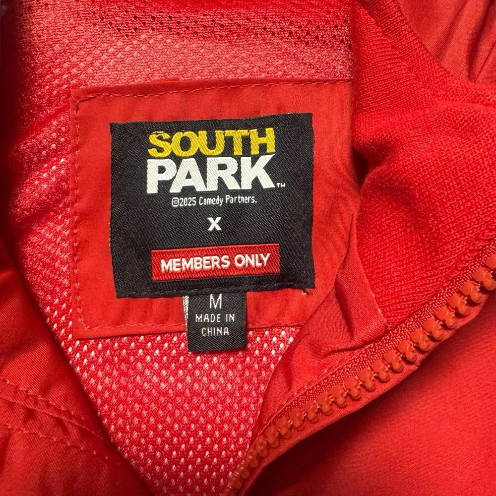 Members Only South Park Jacket Graphic Cartoon Streetwear Red Size M NWT - Picture 7 of 9